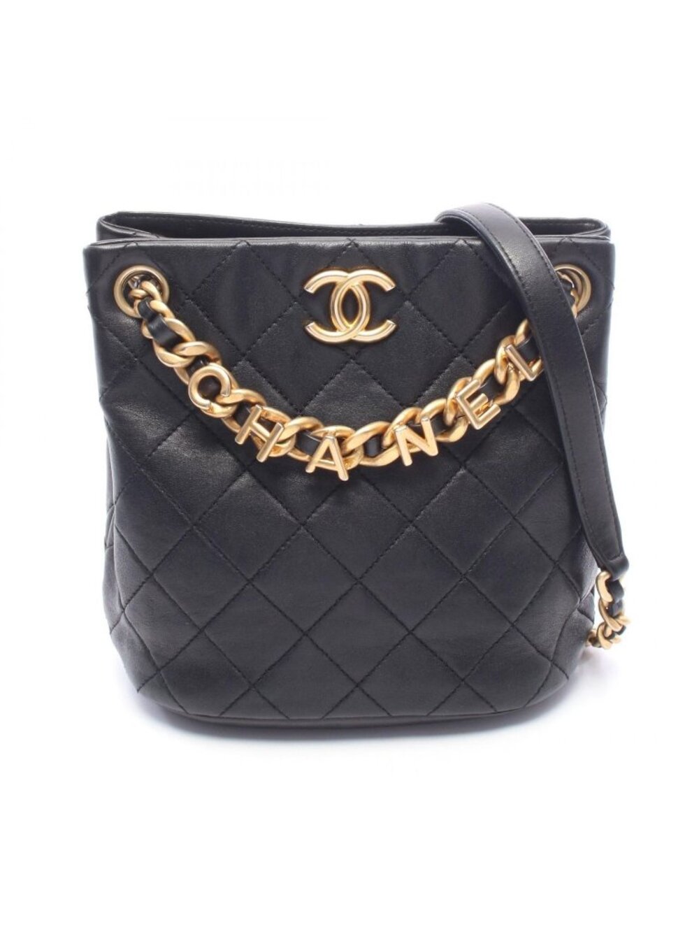 Chanel Shoulder Bag Quilted Small Black Ladiesskin
